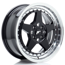 Load image into Gallery viewer, Cerchio in Lega JAPAN RACING JR6 16x7 ET35 4x100 Gloss Black w/Machined Lip