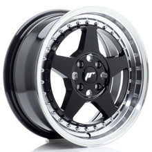 Load image into Gallery viewer, Cerchio in Lega JAPAN RACING JR6 16x7 ET35 4x100 Gloss Black w/ Machined Lip