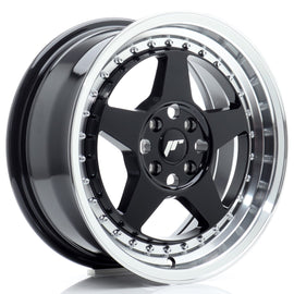 Cerchio in Lega JAPAN RACING JR6 16x7 ET35 4x100 Gloss Black w/ Machined Lip