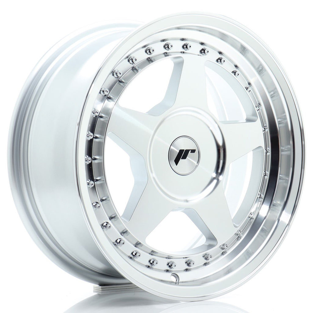 Cerchio in Lega JAPAN RACING JR6 16x7 ET20-35 con foratura su misura Silver Machined Face