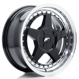 Cerchio in Lega JAPAN RACING JR6 16x7 ET20-35 4H con foratura su misura Gloss Black w/ Machined Lip