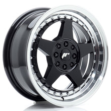 Load image into Gallery viewer, Cerchio in Lega JAPAN RACING JR6 16x7 ET25 4x100/108 Gloss Black w/Machined Lip