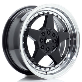 Cerchio in Lega JAPAN RACING JR6 16x7 ET25 4x100/108 Gloss Black w/ Machined Lip