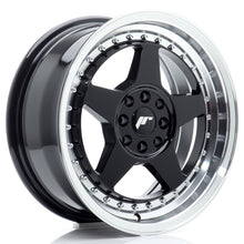 Load image into Gallery viewer, Cerchio in Lega JAPAN RACING JR6 16x7 ET25 4x100/108 Gloss Black w/ Machined Lip