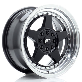 Cerchio in Lega JAPAN RACING JR6 16x8 ET25 4x100/108 Gloss Black w/ Machined Lip