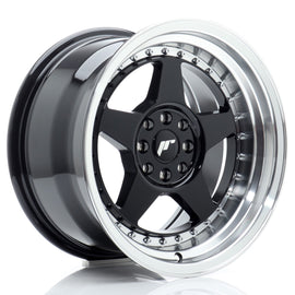 Cerchio in Lega JAPAN RACING JR6 16x9 ET20 4x100/108 Gloss Black w/ Machined Lip