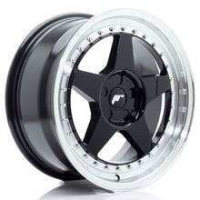 Load image into Gallery viewer, Cerchio in Lega JAPAN RACING JR6 17x8 ET20-35 5H con foratura su misura Gloss Black w/ Machined Lip