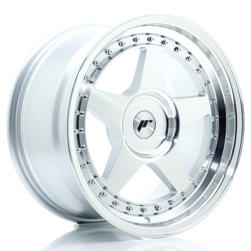 Cerchio in Lega JAPAN RACING JR6 17x9 ET20-35 con foratura su misura Silver Machined Face