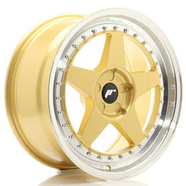Cerchio in Lega JAPAN RACING JR6 18x8.5 ET20-40 5H con foratura su misura Gold w/ Machined Lip