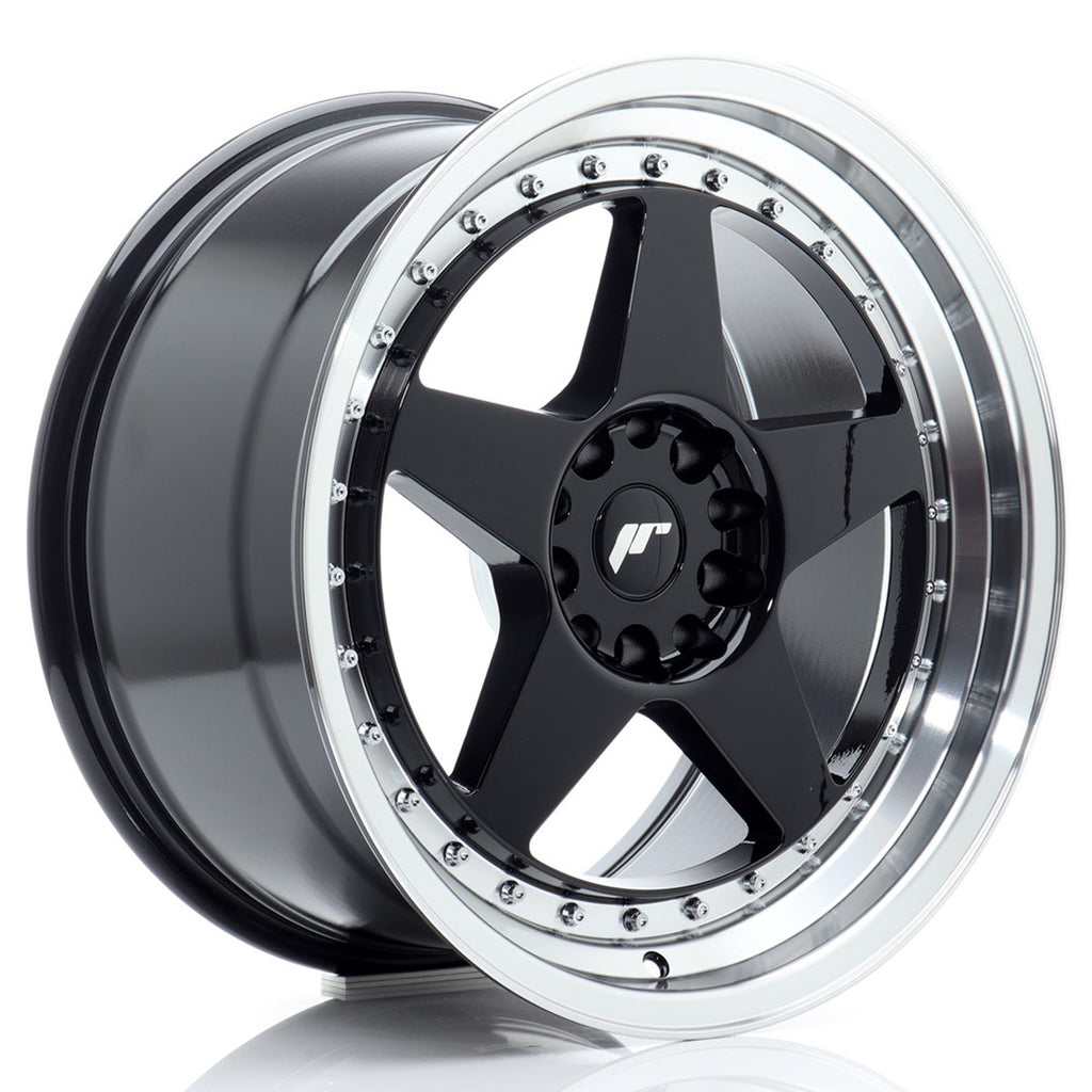 Cerchio in Lega JAPAN RACING JR6 18x9,5 ET22 5x114,3/120 Gloss Black w/ Machined Lip