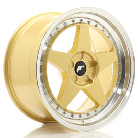 Cerchio in Lega JAPAN RACING JR6 18x9,5 ET20-40 5H con foratura su misura Gold w/ Machined Lip