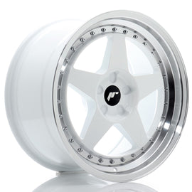 Cerchio in Lega JAPAN RACING JR6 18x9.5 ET20-40 5H con foratura su misura White w/ Machined Lip