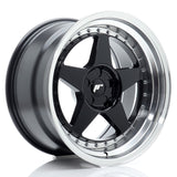 Cerchio in Lega JAPAN RACING JR6 18x10 ET0-25 5H con foratura su misura Gloss Black w/Machined Lip