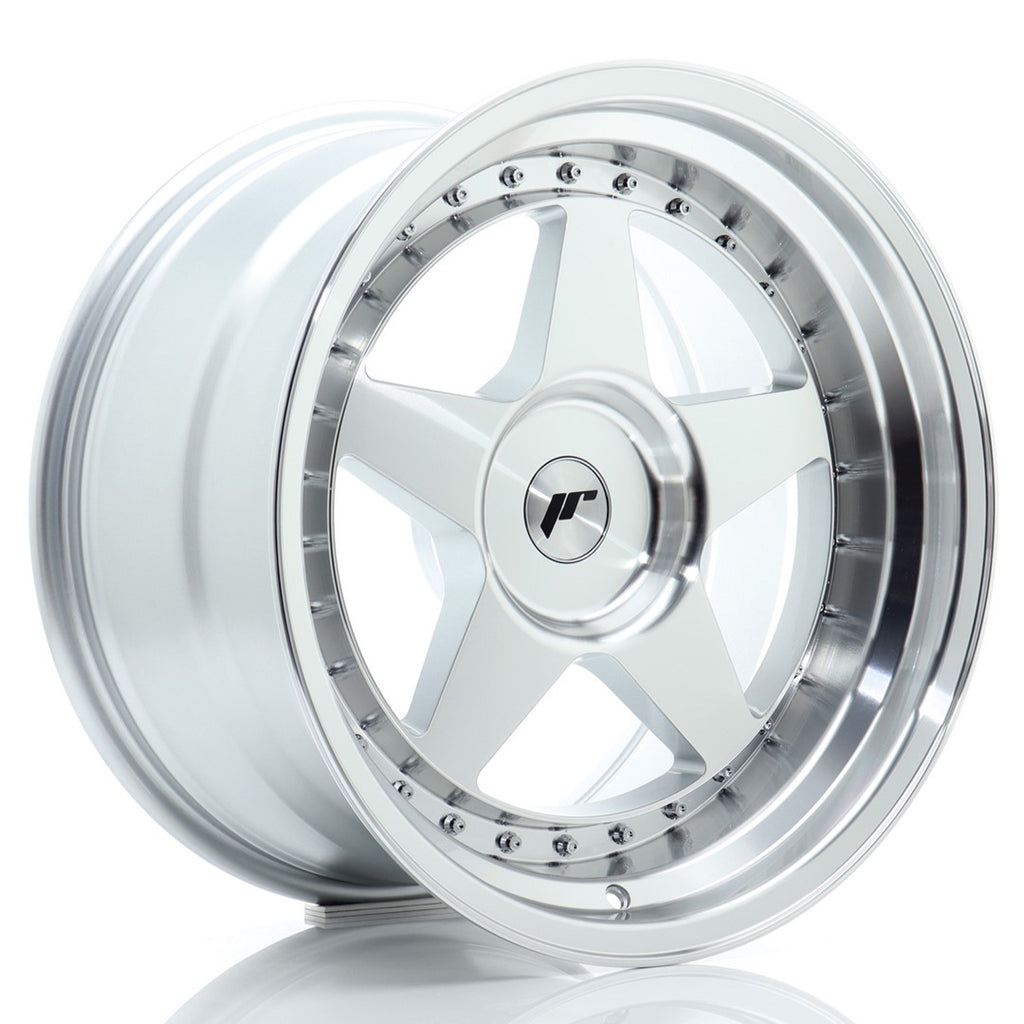 Cerchio in Lega JAPAN RACING JR6 18x10 ET0-25 con foratura su misura Silver Machined Face