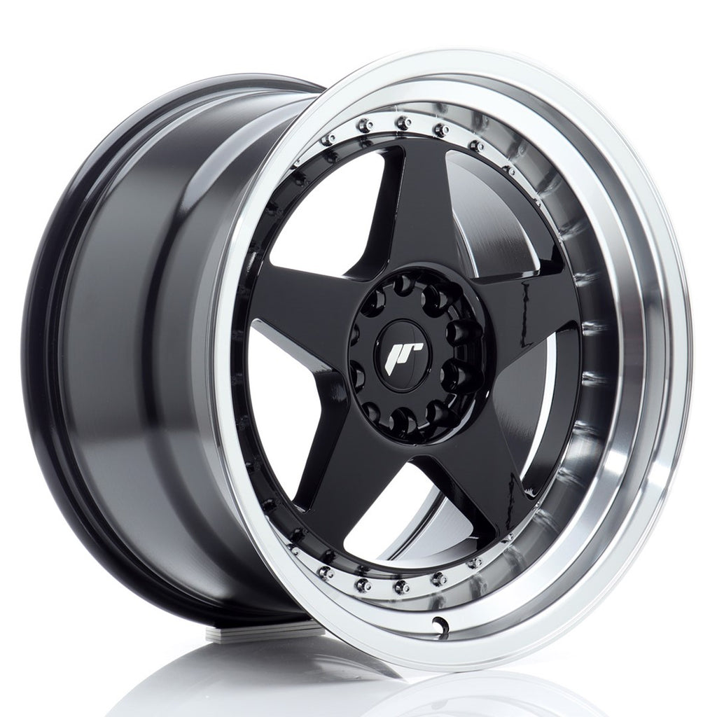 Cerchio in Lega JAPAN RACING JR6 18x10,5 ET25 5x114,3/120 Gloss Black w/ Machined Lip