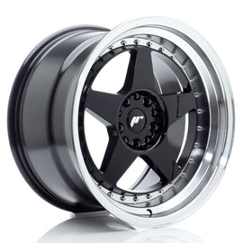 Cerchio in Lega JAPAN RACING JR6 18x10,5 ET25 5x114,3/120 Gloss Black w/ Machined Lip