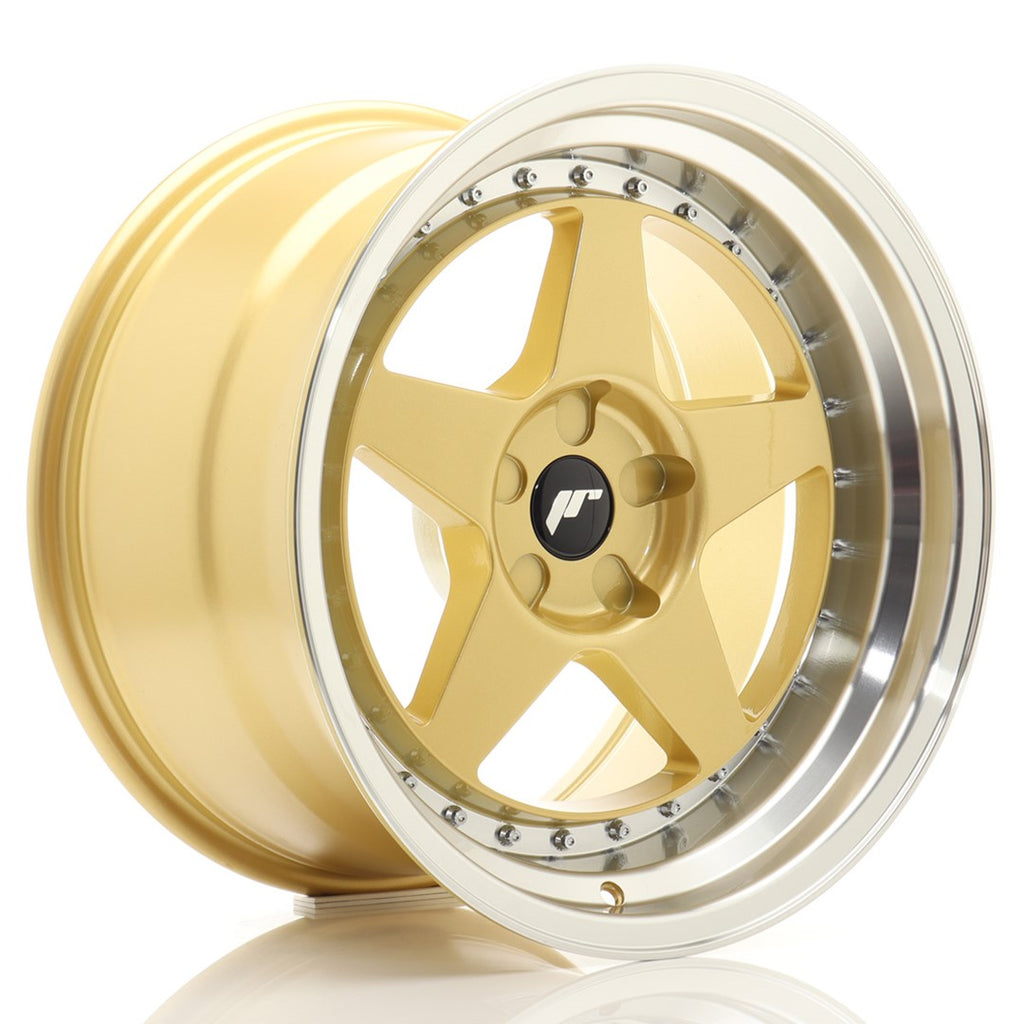 Cerchio in Lega JAPAN RACING JR6 18x10.5 ET0-25 5H con foratura su misura Gold w/ Machined Lip