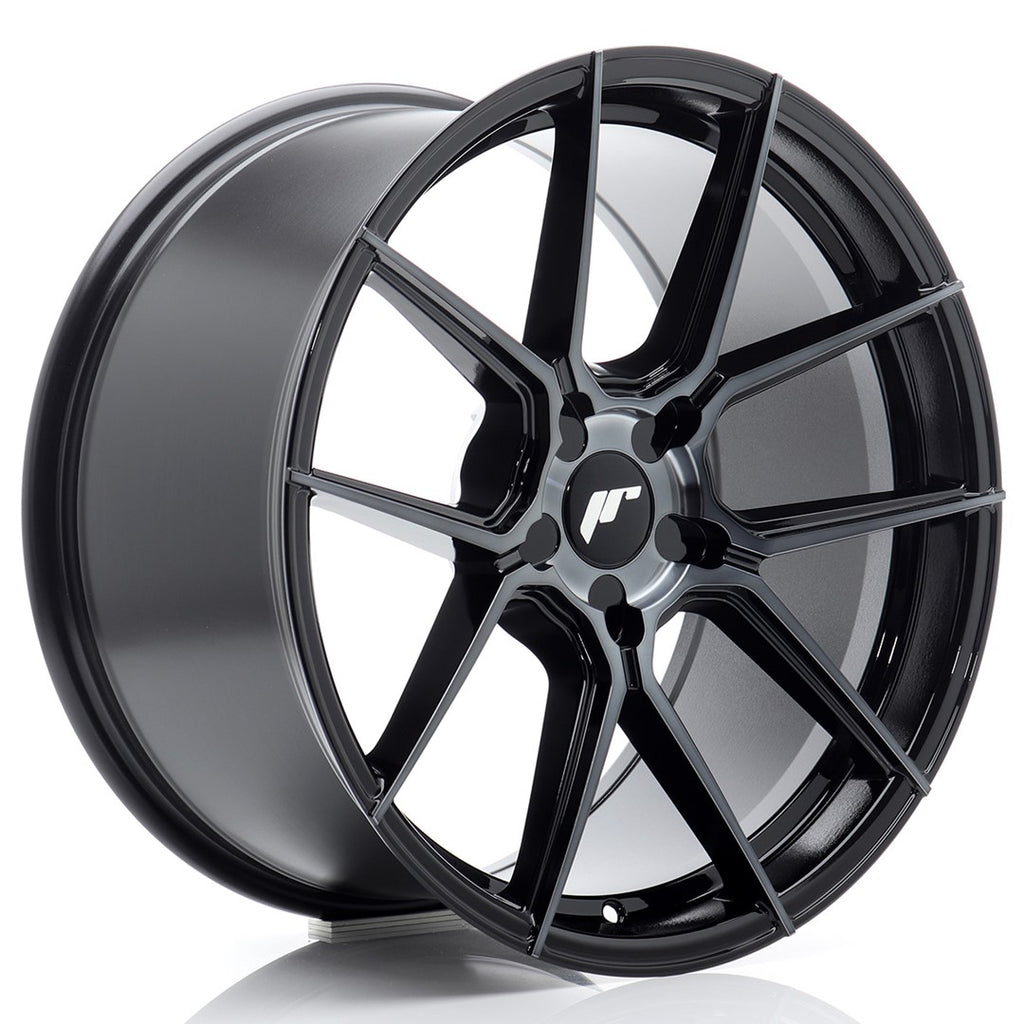 Cerchio in Lega JAPAN RACING JR30 19x9,5 ET20-40 5H con foratura su misura Black Machined w/Tinted Face
