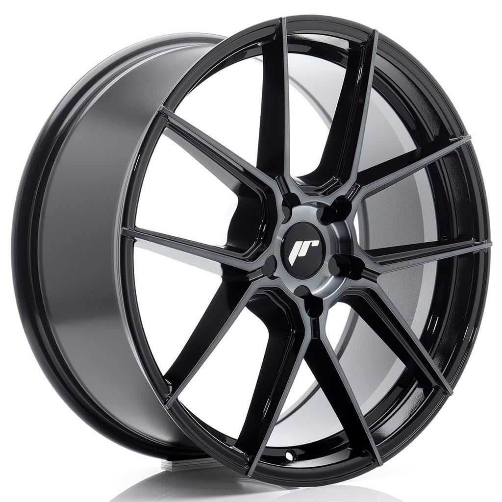 Cerchio in Lega JAPAN RACING JR30 20x8 ET20-40 5H con foratura su misura Black Machined w/ Tinted Face