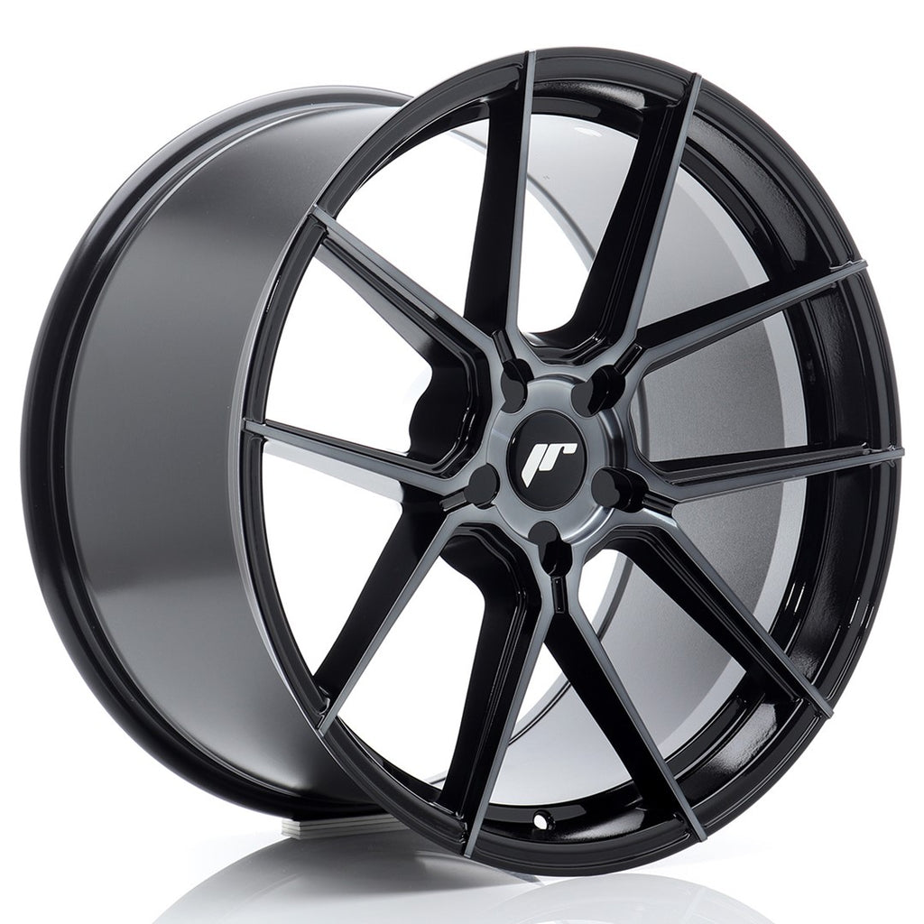 Cerchio in Lega JAPAN RACING JR30 20x10 ET20-48 5H con foratura su misura Black Machined w/ Tinted Face