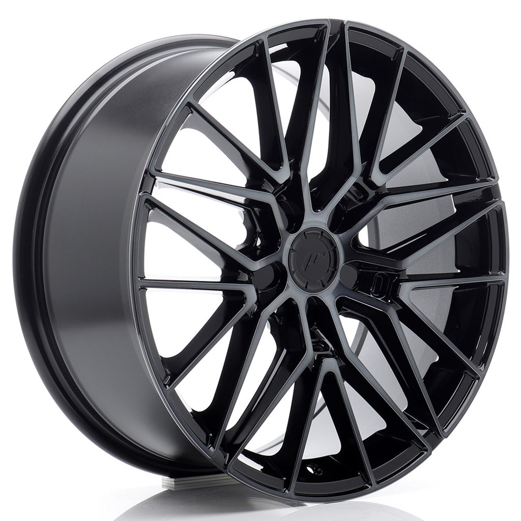 Cerchio in Lega JAPAN RACING JR38 18x8 ET20-45 5H con foratura su misura Black Machined w/ Tinted Face