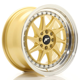 Cerchio in Lega JAPAN RACING JR26 16x8 ET25 4x100/108 Gold w/ Machined Lip