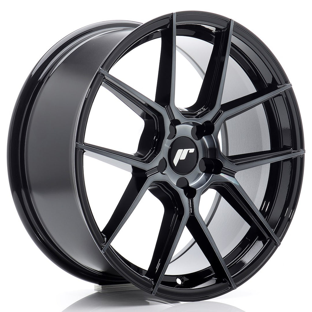 Cerchio in Lega JAPAN RACING JR30 18x8,5 ET20-45 5H con foratura su misura Black Machined w/ Tinted Face