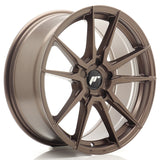Cerchio in Lega JAPAN RACING JR21 18x8.5 ET20-45 5H con foratura su misura Matt Bronze