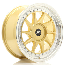 Cerchio in Lega JAPAN RACING JR26 17x8 ET20-35 con foratura su misura Gold w/ Machined Lip