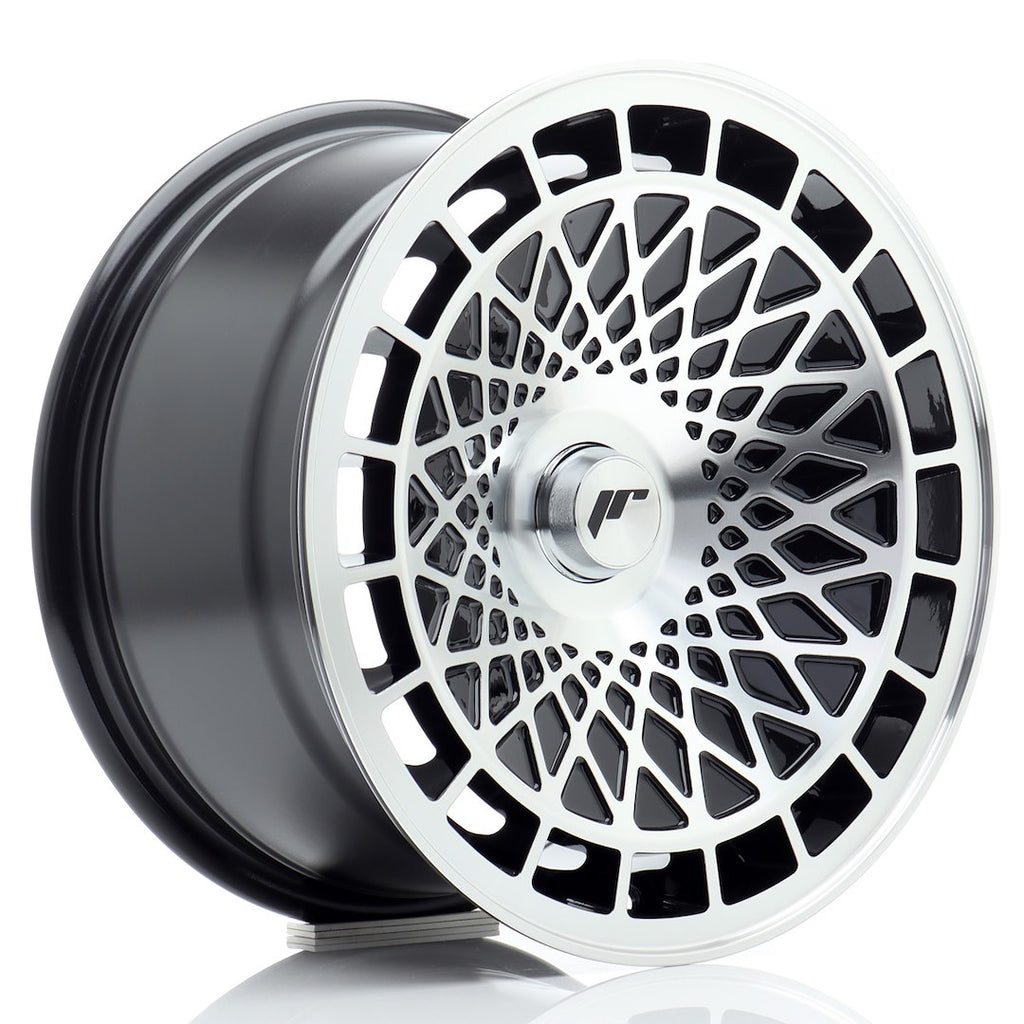 Cerchio in Lega JAPAN RACING JR14 15x8 ET15-25 con foratura su misura Gloss Black Machined Face