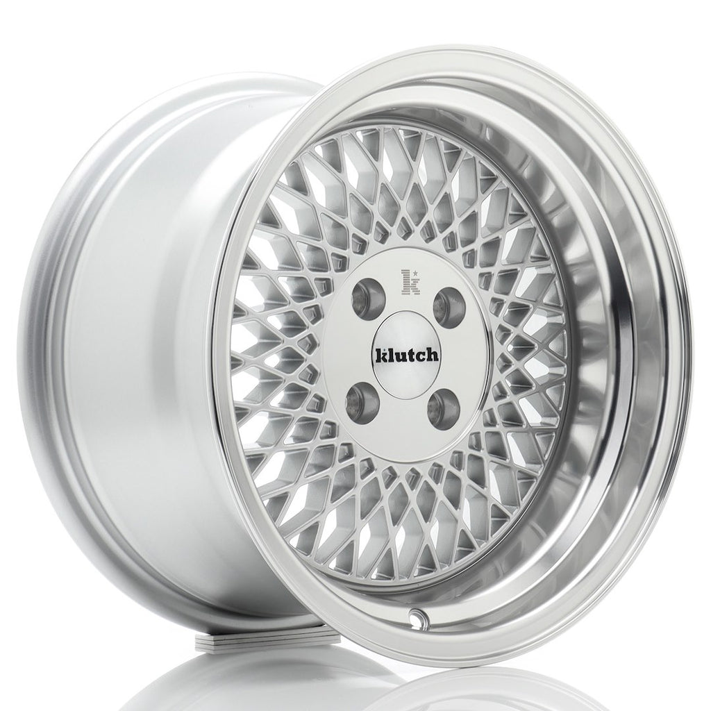 Cerchio in Lega KLUTCH WHEELS SL1 16x8 ET15 4x100 Silver w/ Machined Lip