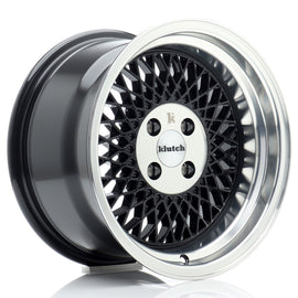 Cerchio in Lega KLUTCH WHEELS SL1 16x8 ET15 4x100 Gloss Black w/ Machined Lip