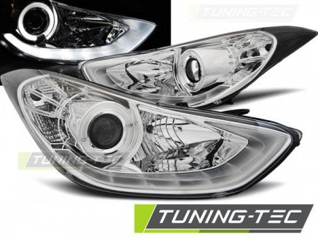 Fari Anteriori HYUNDAI ELANTRA 11.10-15 CHROME DAYLIGHT LED