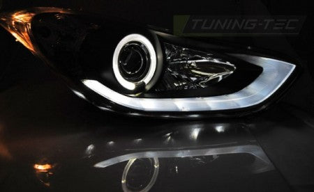 Fari Anteriori HYUNDAI ELANTRA 11.10-15 BLACK DAYLIGHT LED
