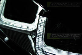 FANALERI ANTERIORE U-LED LIGHT BLACK WITH RED LINE SPORT PER VW GOLF 7 12-17