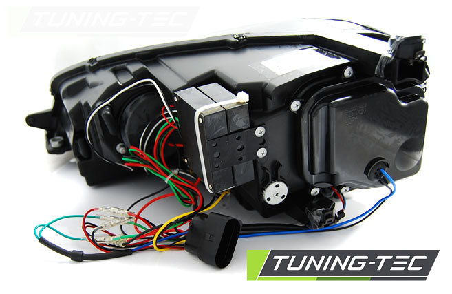 FANALERI ANTERIORE U-LED LIGHT BLACK WITH RED LINE SPORT PER VW GOLF 7 12-17