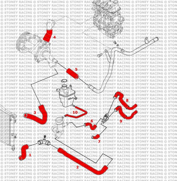 Kit tubi in silicone radiatore MINI One e Cooper R50 con aria condizionata 2004-2006 – Stoney Racing - foto 2