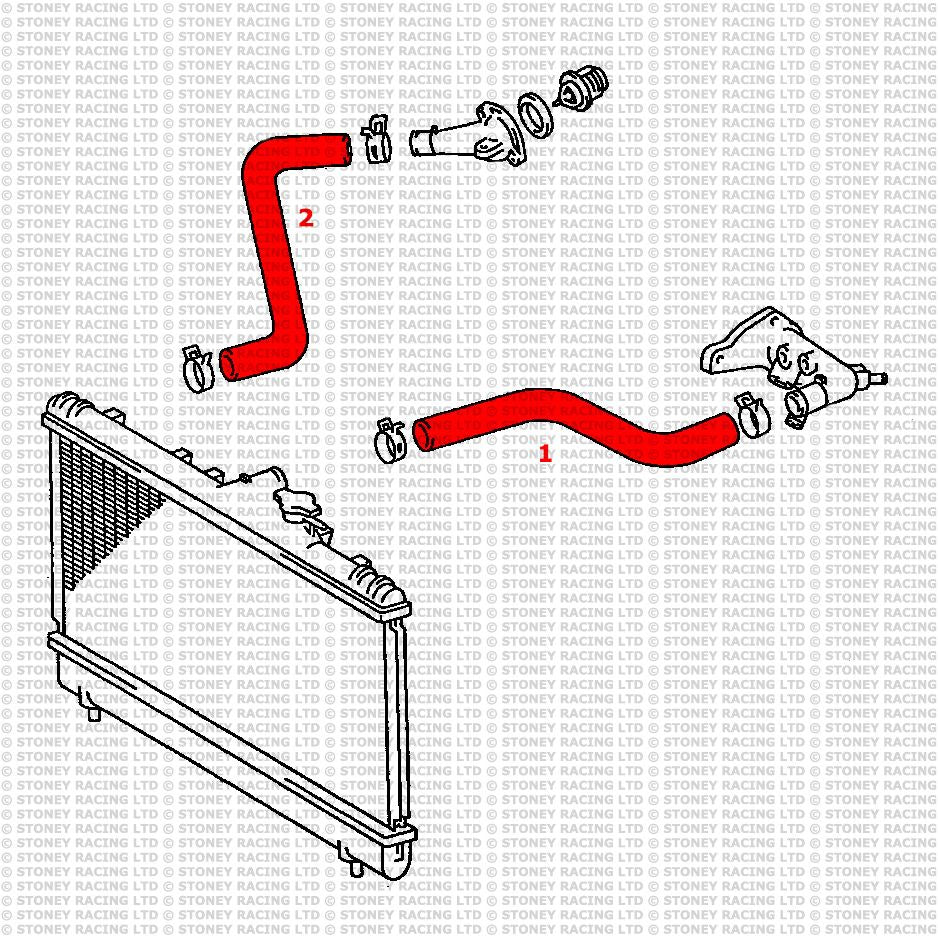Kit tubi in silicone radiatore Toyota Celica GT ST202 2.0 3S-GE – Stoney Racing - foto 2