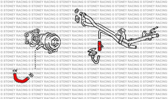 Kit tubi in silicone radiatore olio "Hose From Hell" Toyota MR2 SW20 Turbo Rev1-2 e Celica GT-Four ST185 – Stoney Racing - foto 2