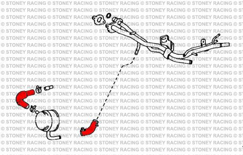 Kit tubi in silicone radiatore olio "Hose From Hell" Toyota MR2 SW20 Turbo Rev3-5 e Celica GT-Four ST205 – Stoney Racing - foto 2