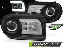 Carica l&#39;immagine nel visualizzatore di Gallery, Fari Anteriori CHRYSLER 300C 05-10 BLACK TUBE LIGHT