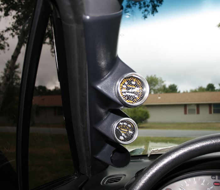 Porta Manometri A-Pillar 3 Manometri SK-Import Nero Honda Civic EK EJ - foto 4