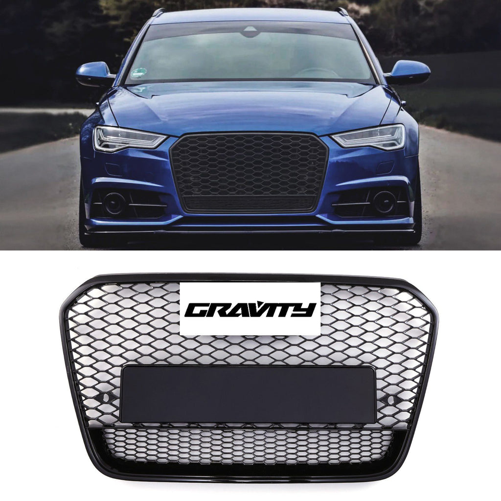 Griglia Anteriore a Nido d'Ape Stile RS6 Nero Lucido Audi A6 C7 11-15