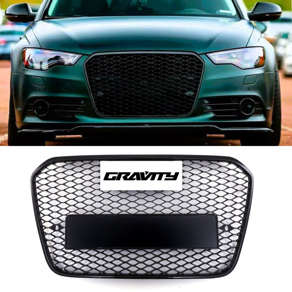 Griglia Anteriore a Nido d'Ape Stile RS6 Nero Lucido Audi A6 C7 11-15