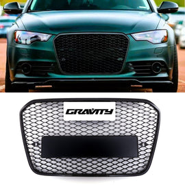 Griglia Anteriore a Nido d'Ape Stile RS6 Nero Lucido Audi A6 C7 11-15