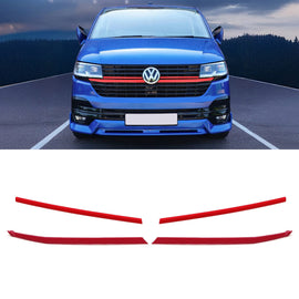 Listelli Calandra Superiore Lunghi e Corti Rossa VW Transporter T6.1 19-24