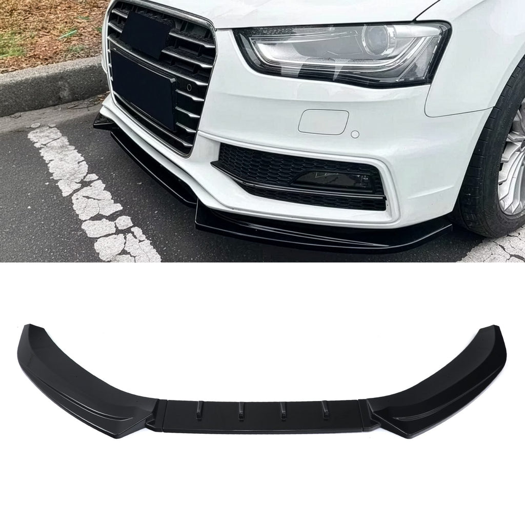 Splitter Lip Anteriore Stile S-Line Nero Lucido Audi A4 S4 B8.5 12-15