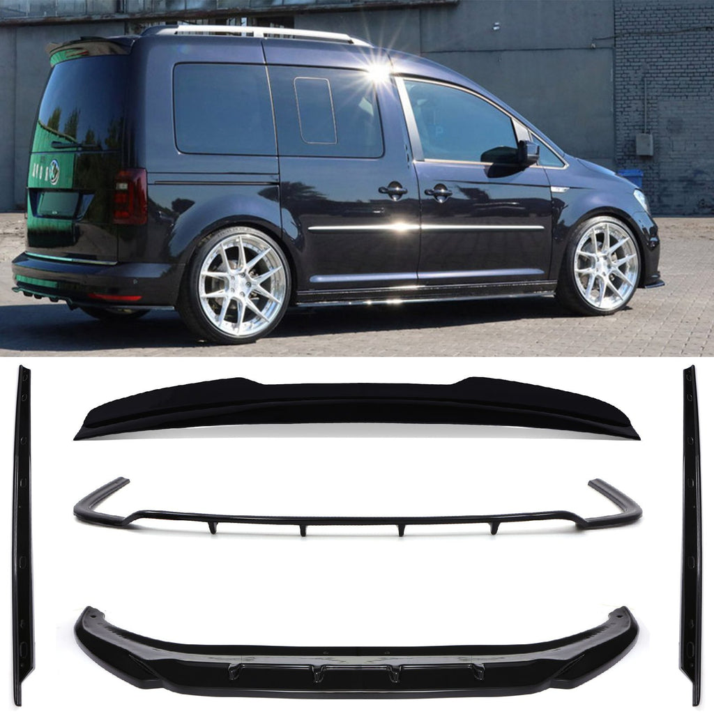 Kit Aero Completo Nero Lucido VW Caddy MK5 LWB Portellone dal 2020