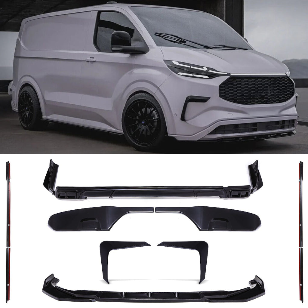 Kit Aero Completo Nero Lucido Ford Transit Custom MK2 SWB Porte a Battenti dal 2023