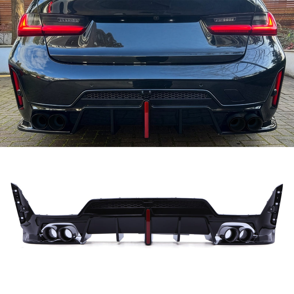Diffusore Posteriore Stile M Performance Quadrupla Uscita BMW Serie 3 G20 LCI 22+